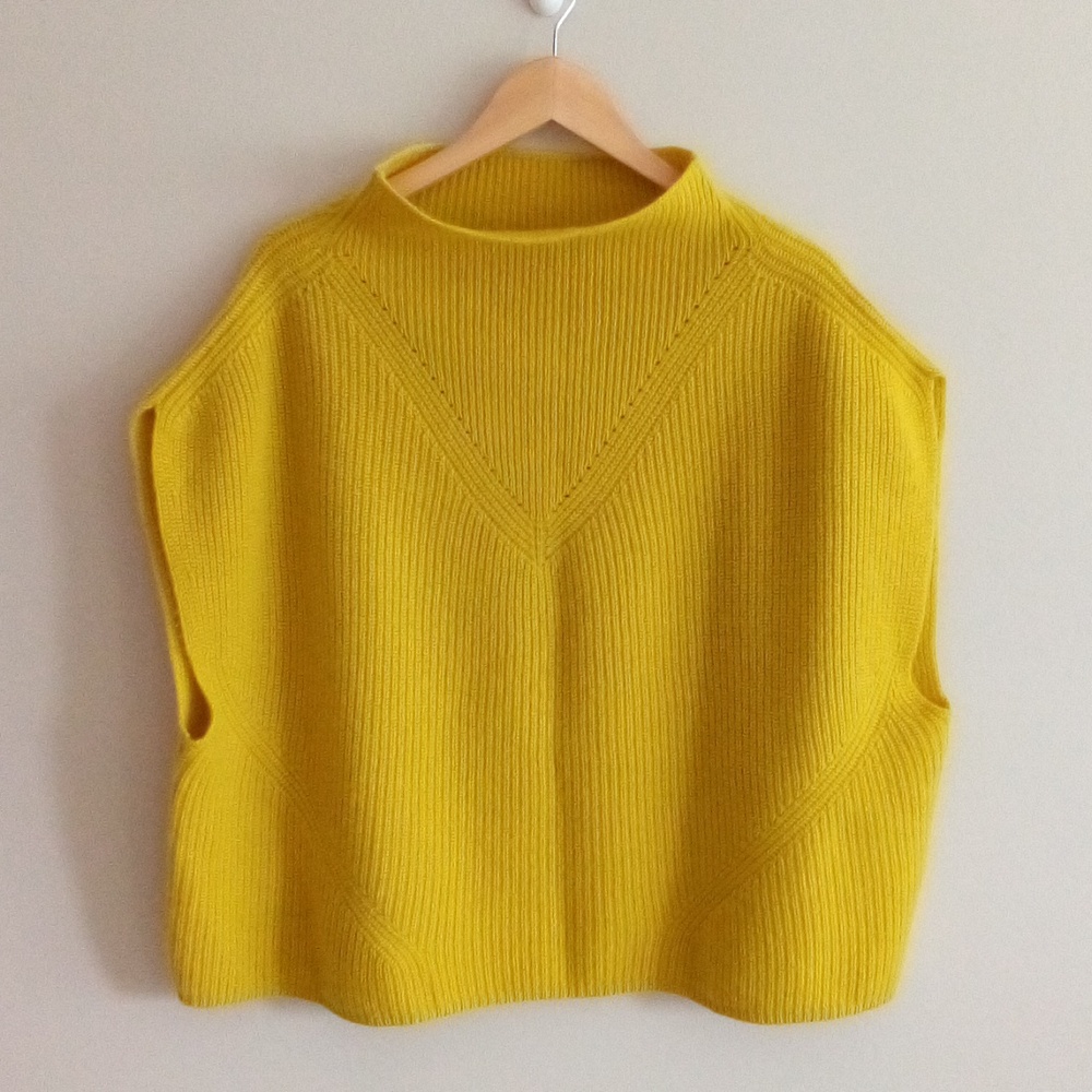Anthropologie Yellow Knit Poncho